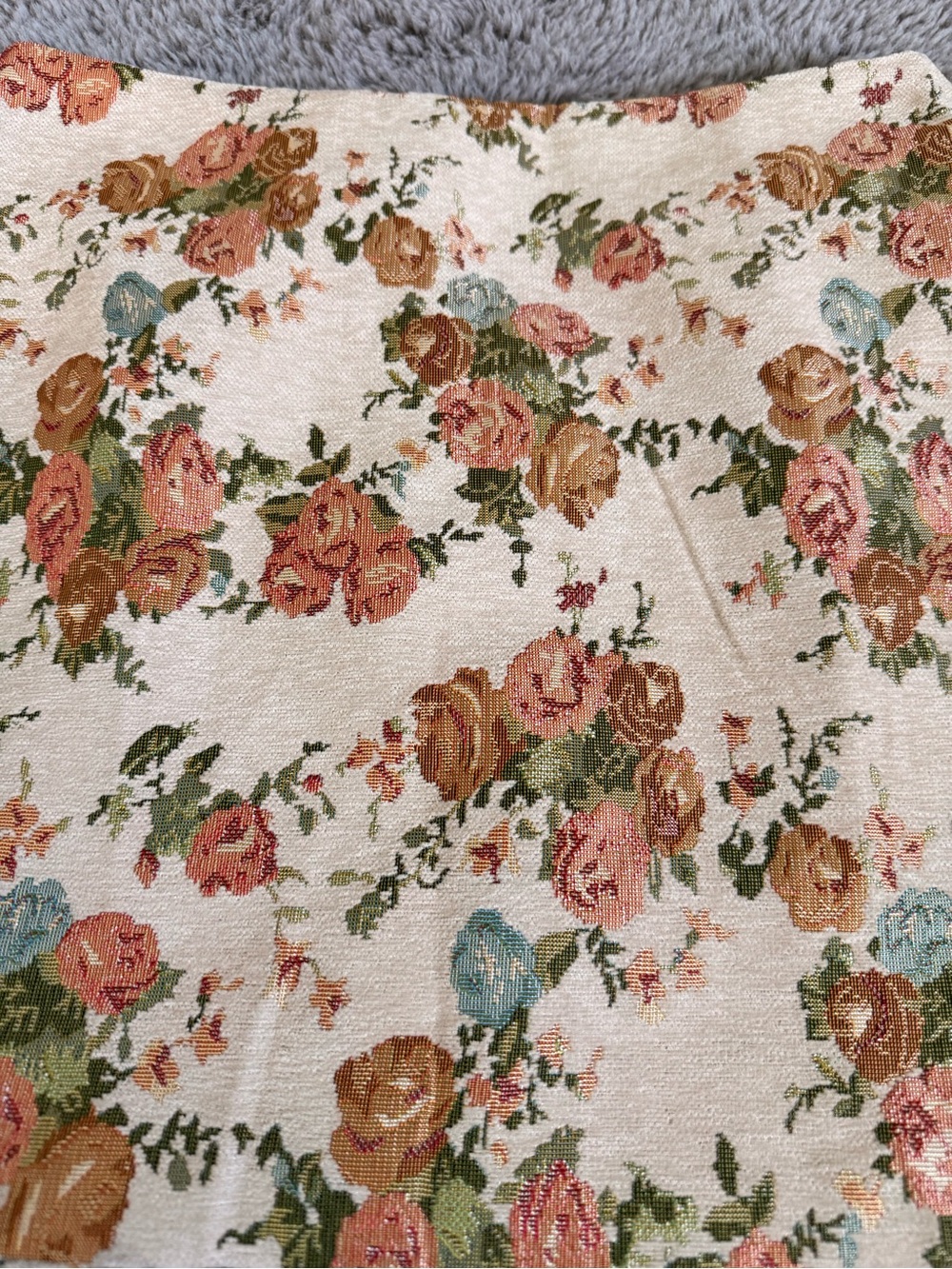 Cider Cream Floral Mini Skirt with Pink & Green Accents - Picture 2 of 8